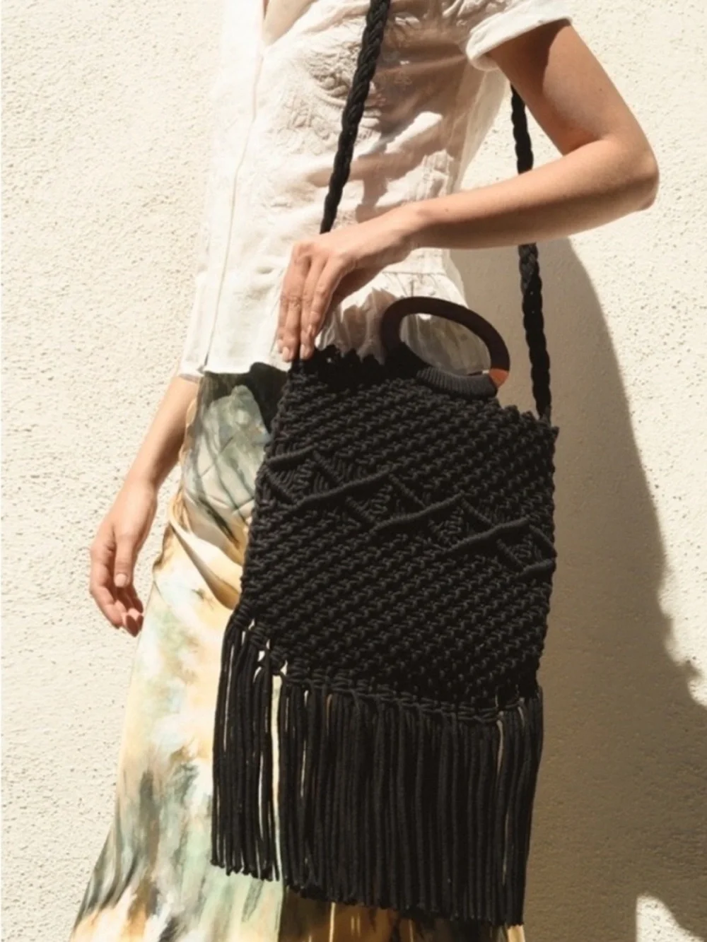 Danielle Nicole Macrame Bag in Black. New! - Picture 4 of 11